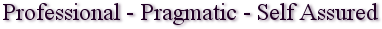 Professional - Pragmatic - Self Assured